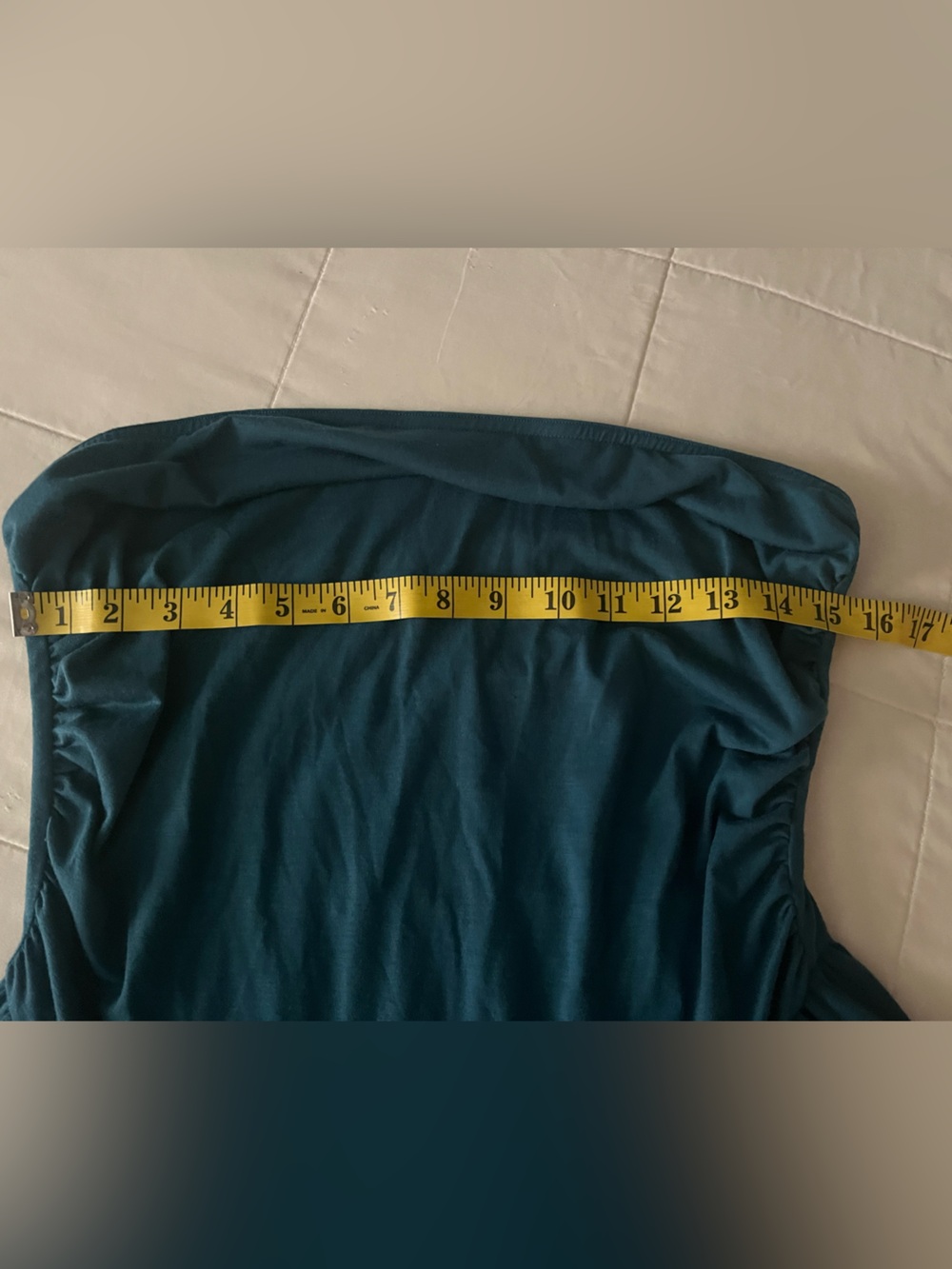 CUPSHE Aqua Ruched Jersey Tube Dress Size Large - Picture 5 of 10